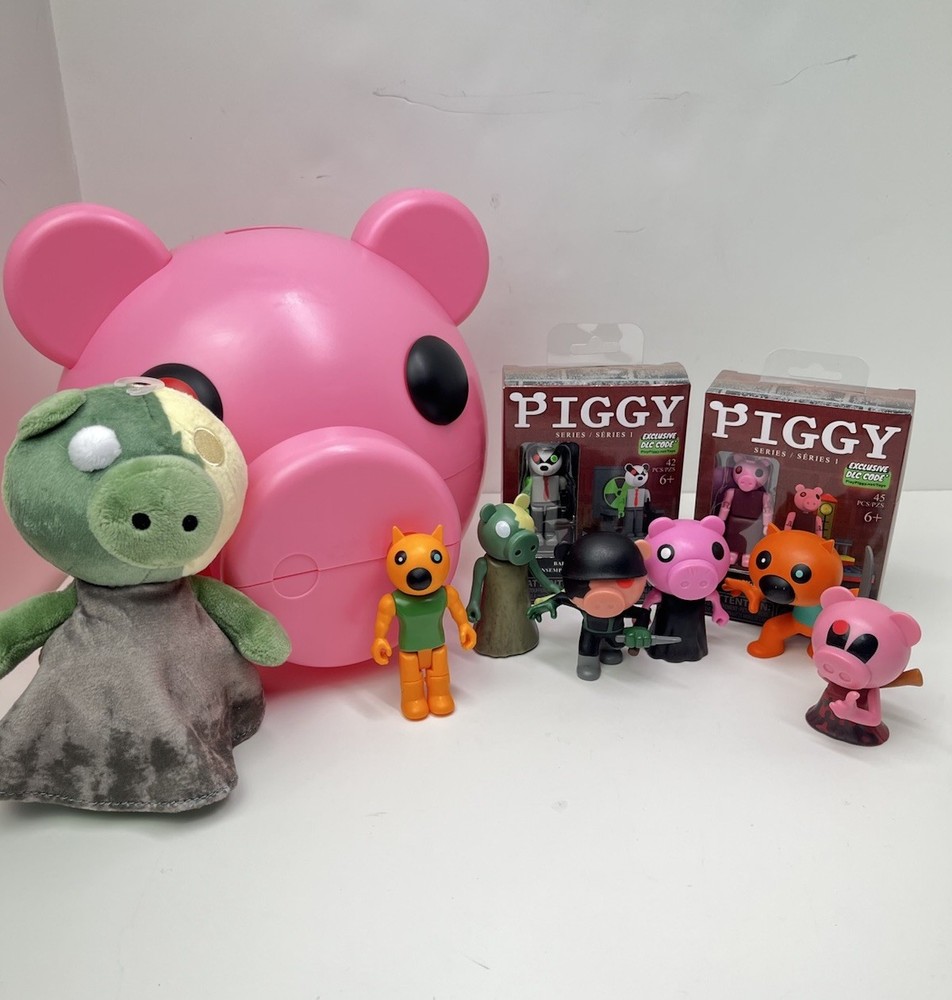 Roblox Piggy Bundle Mini Figures, Plush, Piggy Bank Case, & 2 New Building Sets