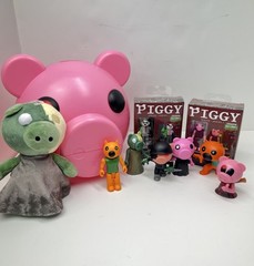 Roblox Piggy Bundle Mini Figures, Plush, Piggy Bank Case, & 2 New Building Sets