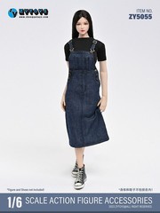1/6 Denim Overall Dress Outfit Set 12″ Hot Toys PHICEN TBLeague Female Figure