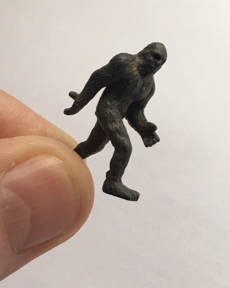 TINY BIGFOOT FIGURINE 1 INCH MINI SASQUATCH MICRO FIGURE 2.5 CM TOY HO SCALE