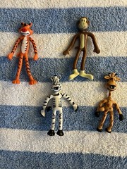 Set Lot Of 4 Bendy Cartoonish Figures Wire posable Figures
