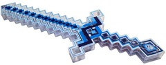 Minecraft Sounds & LED Light Up Pixel 8-Bit Toy Sword for Kids, Blue, 15 Inches
