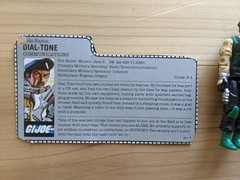 1986 Dial Tone Vintage GI Joe Figure with File Card – Damaged Weapon – READ