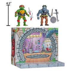 TMNT 1988 Remastered Raphael vs Rocksteady Playmates Action Figure 2-Pack N Hand