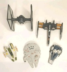 Star Wars Micro Galaxy/Hotwheels Poe,Tie,A-Wing,Falcon,Snow Speeder Lot Of 5