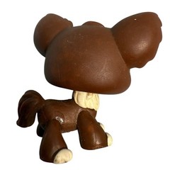 Littlest Pet Shop #219 Brown Chihuahua Dog Blue Eyes Hasbro LPS Figure Toy Cute