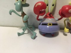Spongebob Squarepants Bendable Figure Lot of 4 Squidward Mr Krabs Patrick 2001-2