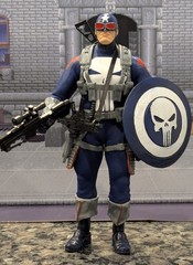Marvel Legends CUSTOM Mezco One 12 Style Punisher as Captain America 6″ *Deluxe*
