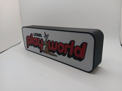Retro Lionel Play World logo light box sign for collection display