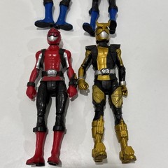 Lot Of 4 Power Rangers Beast Morphers Lightning 6” Figures Blue Gold Red