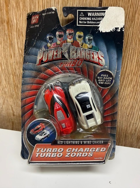 Power Rangers Turbo Charged Turbo Zords – Red Lightning Wind Chaser 1997 SEALED