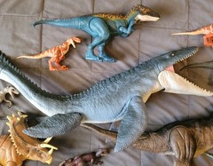 Big Jurassic World Toy Dino Lot Indominus T- Rex Mosasaurus Raptors Triceratops