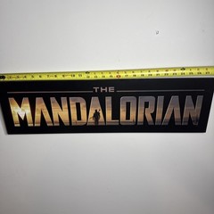 The Mandalorian 3D Printed Art Logo Shelf Wall Sign Star Wars 27 In. X 8 In.