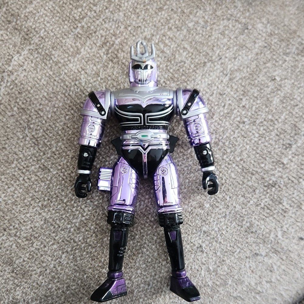 Purple Black Silver Robot Action Figure Fully Jointed with Accessories