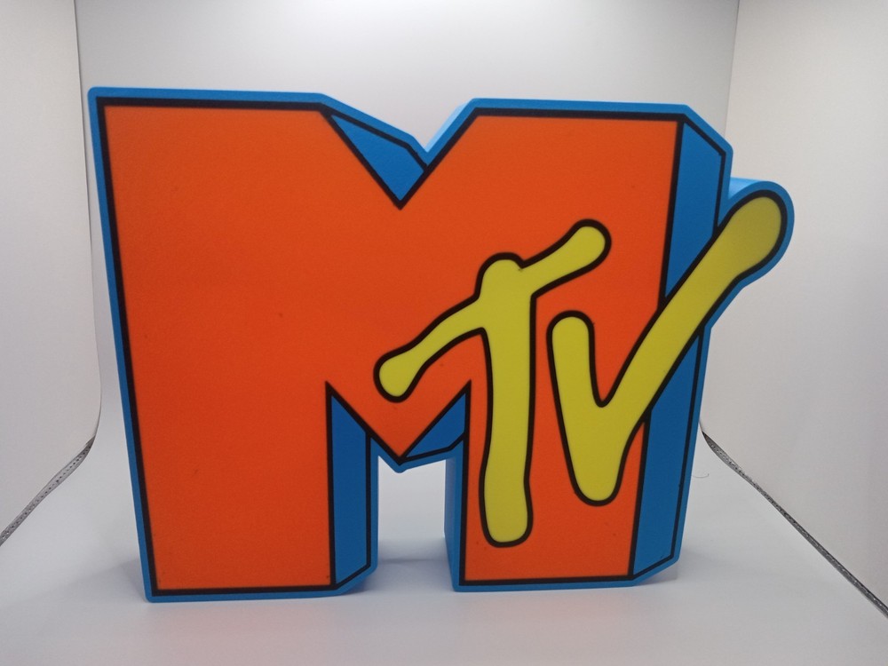 Retro 1980s style MTV Music TV Mtv lightbox sign retro logo light box
