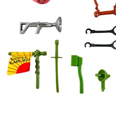 TMNT Playmates Mixed Toy Parts Lot Technodrome Pogocopter Parachute Weapons READ