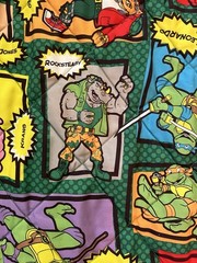 vintage Teenage Mutant Ninja Turtles comic-style Blanket from the 1990s 40×56