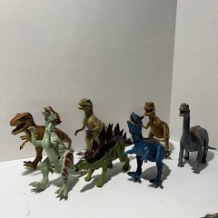 Lot Of 7 Dinosaurs = 6 Kid Galaxy Dinosaurs Poseable Action Figures 1 Unbranded
