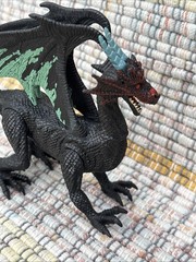Kid Galaxy Poseable Dragon Action Figures Black & Teal Dragon Fantasy Toy