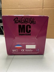 Ron English MC Supersized GLOW Red / Yellow 10″ vinyl figure, 2004 with box