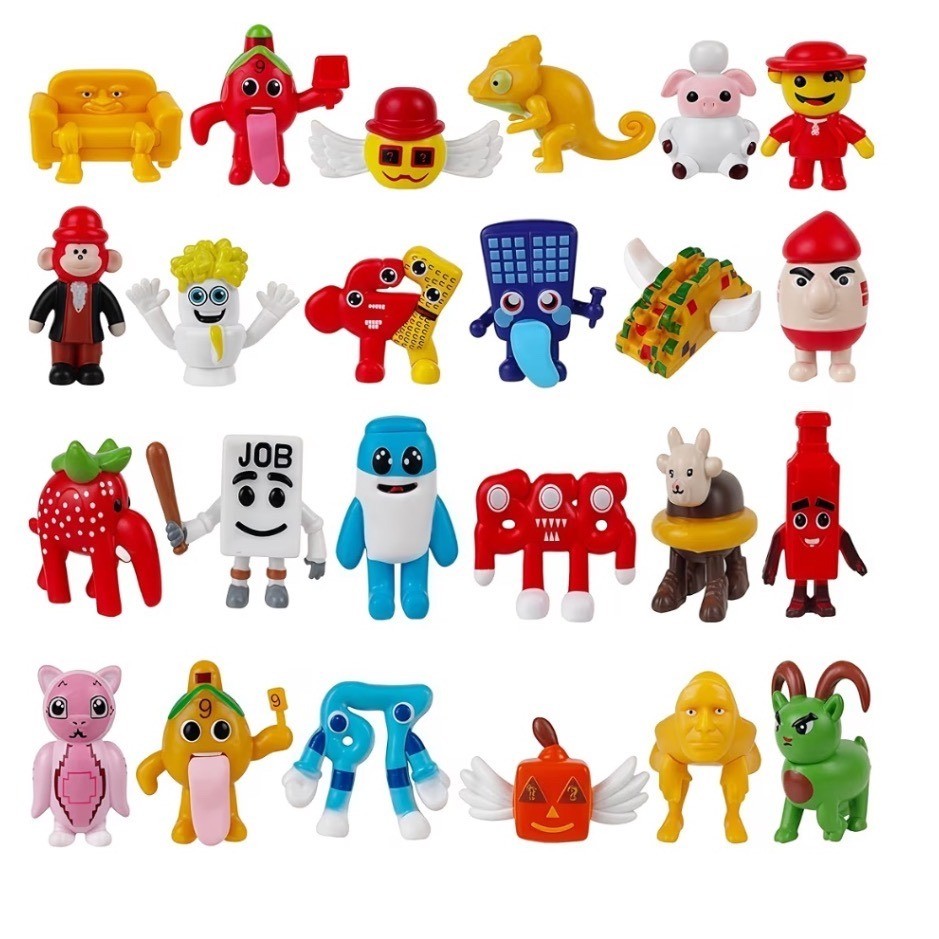 24PCS Tralalero Tralala Mini Collectible Brainrot Toys Meme Figurine Set Red