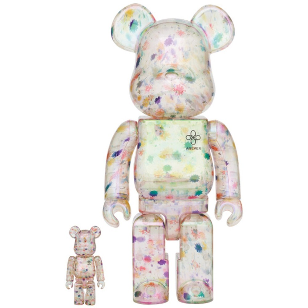Medicom BE@RBRICK x Anever clear 400% and 100% set Bearbrick