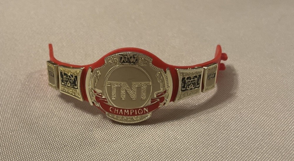 TNT Title Belt AEW Wrestling Belt Red Action Figure Jazwares WWE WCW Big Gold