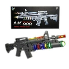 Light Up Combat Toy Gun AK988 Machine Gun Rifle Battery Operated Military Sound