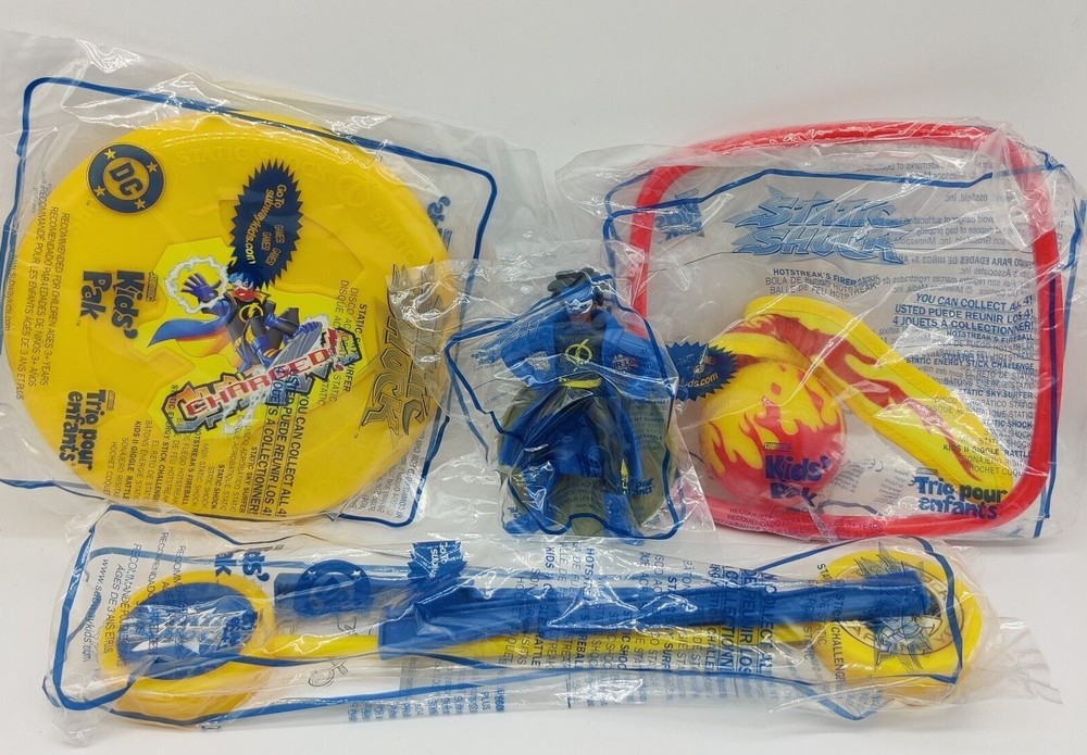 DC Comics Static Shock Subway Complete Set Of 4 Toys NEW In Package 2004