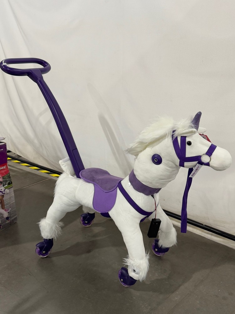 POWER PONY PUSH RIDING TOY 3+ YEARS, 100 LB CAPACITY – WHITE