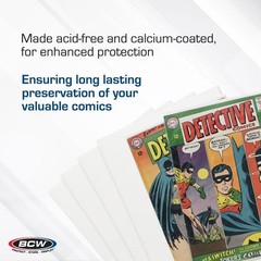 100 Pack – BCW Silver Age Comic Book Backer Boards Acid Free 24PT 7″ X 10 1/2″