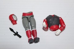 GI Joe Cobra Slice v4 2002 Red Ninja Vintage w Knife broken o ring, no fabric, a