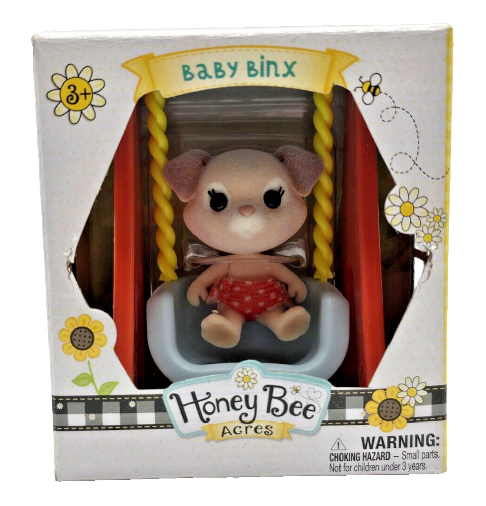 Honey Bee Acres Baby Binx Fuzzy Figurine Collectible Doll Puppy Swing New In Box