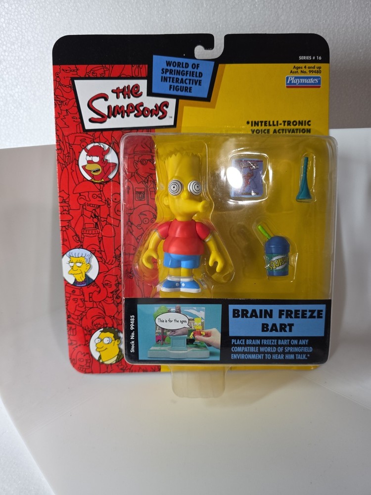 The Simpson’s Playmates WOS Series 16 “Brain Freeze Bart” Figure NOC