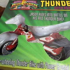 Vintage Power Rangers THUNDER BIKE w/ RED RANGER 1994 Bandai – Box Damage NOS