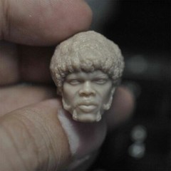 1/12 DIY Pulp Fiction Jules Winnfield Head Sculpt Carving For 6” SHF Figure