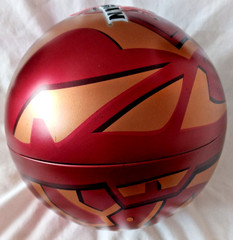 Bakugan Tin Metal Ball Storage Red and Gold with Inner Case 2008 Spin Master