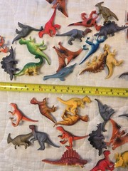 Mixed Dinosaur Toy Figure Lot Of 50 w/ Felt Park Scene Mat