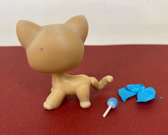 ❤ Littlest Pet Shop ❤ LPS #228 – Authentic Beige Shorthair Cat with Stripe Tail