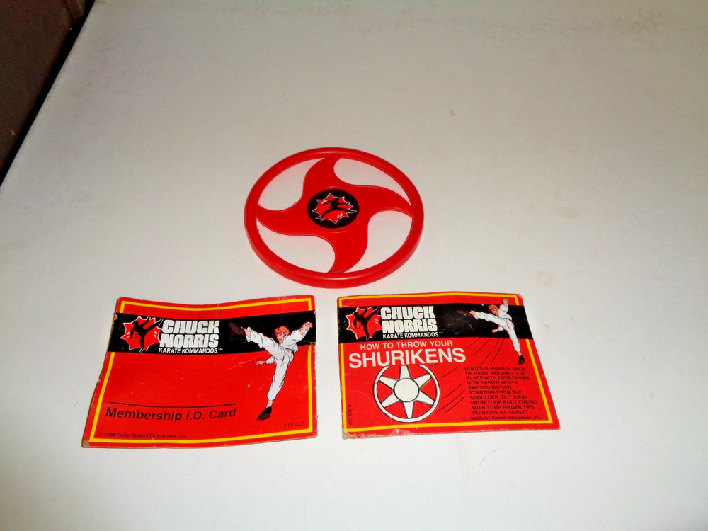 1986 HG Toys Chuck Norris Karate Kommandos Weapon Accessories Shuriken ID Card