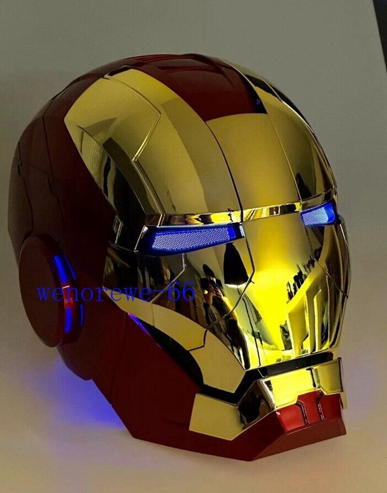 US!! 1:1 Iron Man MK5 Helmet Wearable Voice-control Mask Cosplay Golden AUTOKING