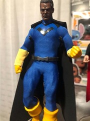 Blue Marvel Superhero Action Figure Blue Yellow Black Cape w/ Clothes Fabric