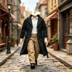 1/12 Scale Unisex Trench Coat for 6” Male & Female Action Figure Doll Clothes