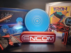 Retro Tron ENCOM logo lightbox sign for vintage style tron collection display