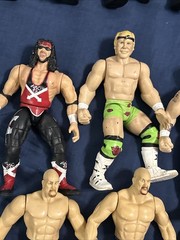 JAKKS WWF BCA Lot Bone Crunching Action Edge Owen Hart Jerry Lawler Dude Love