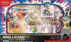 Complete Pokemon TCG Mega Lucario ex Figure Collection – 5 Booster Packs, Figure