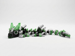 Articulated Robot Dragon Figure 9in Green 3D Printed Poseable Fidget Desk Toy