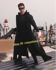 The Matrix Neo 1/12 Clothes Outfit Trench Coat Fit MEZ Action Figure Accessory