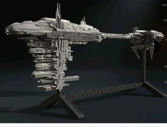 Star Wars Rebel Nebulon-b Medical Frigat 24″ W Base + Plaque 1/500 3d Model Kit