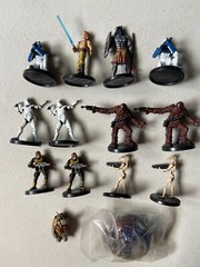 Star Wars Miniatures Figures Tabletop Role Playing Game Lot of 14 & Ewok Charm